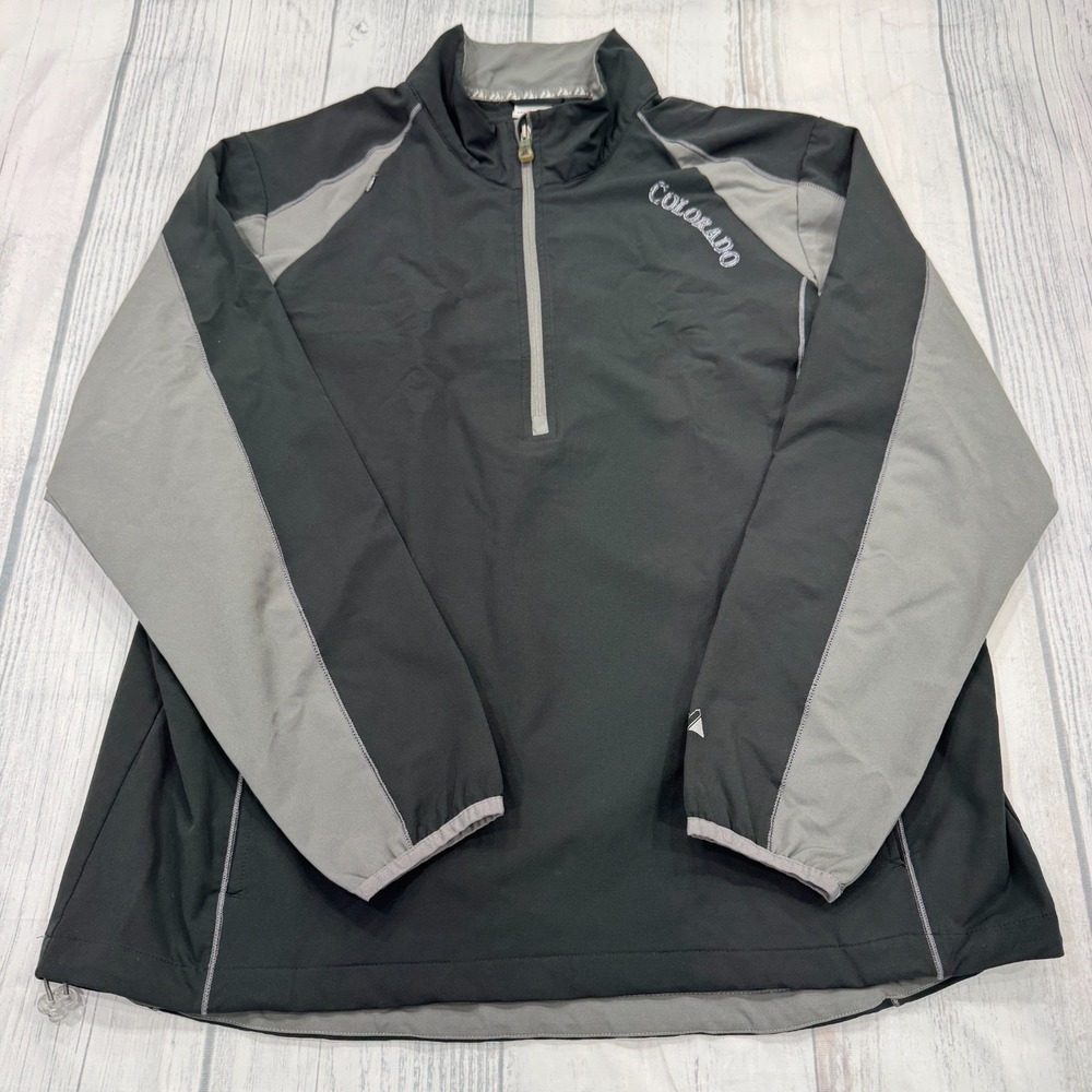 Colorado Rockies Zip Pullover Jacket 2XL Majestic Warmup MLB Baseball Mens